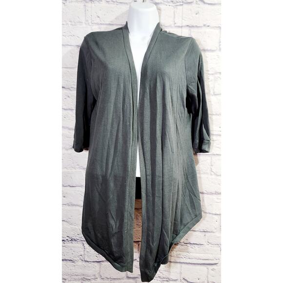 No Boundaries Dark Gray Pointed Front Cardigan XL 15 17 Juniors Crochet Back - Picture 1 of 4